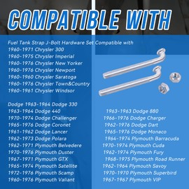 SeDeplacer Fuel Gas Tank Strap J Bolts Set Compatible with 60-76 Cuda Duster GTX Road Runner Belvedere Scamp A59