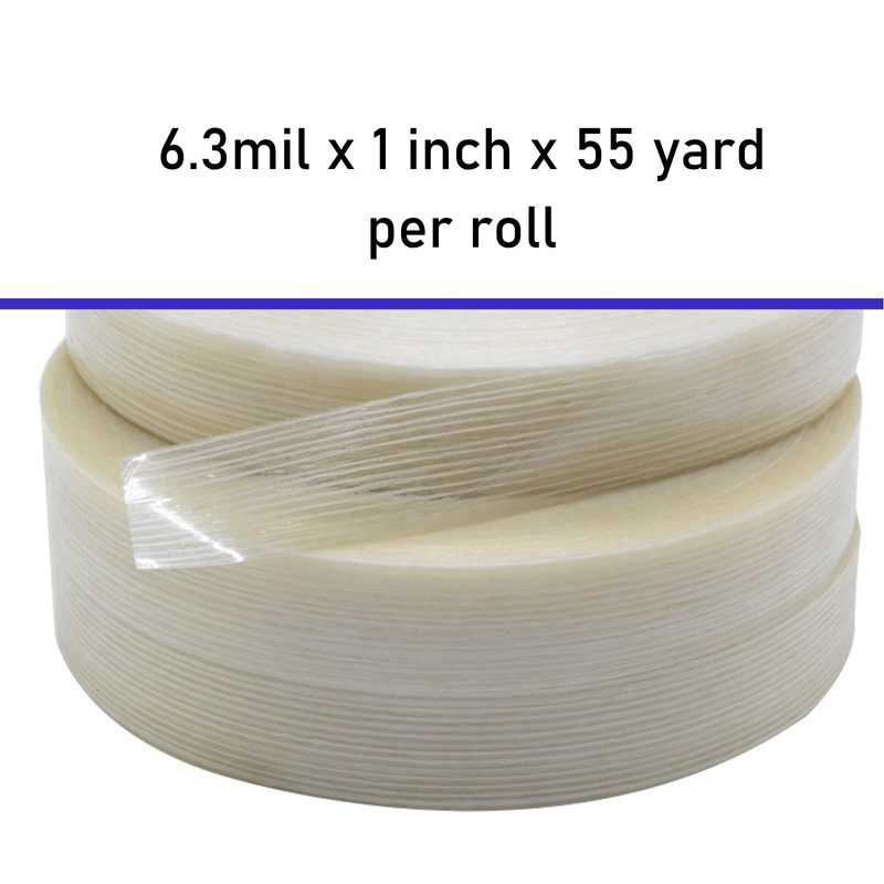 3Packs Reinforced Mono Filament Tape - for Sealing and Packing,