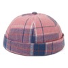 DIYDECAL Striped Plaid Brimless Worker Cap,Retro Skullcap Docker Hat for