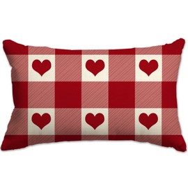 JXZYGMD Valentines Day Pillow Covers 12x20 Birthday Gifts Heart Pattern Throw Pillow Cover Decorations for SofaHome Decor