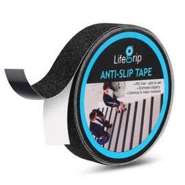 Lifegrip Anti Slip Traction Tape, 1 Inch x 15 Foot Friction Tape - Best Grip, Abrasive Adhesive for Stairs, Tread Step, Indoor, Outdoor (Friction Tape, 1" X 15')