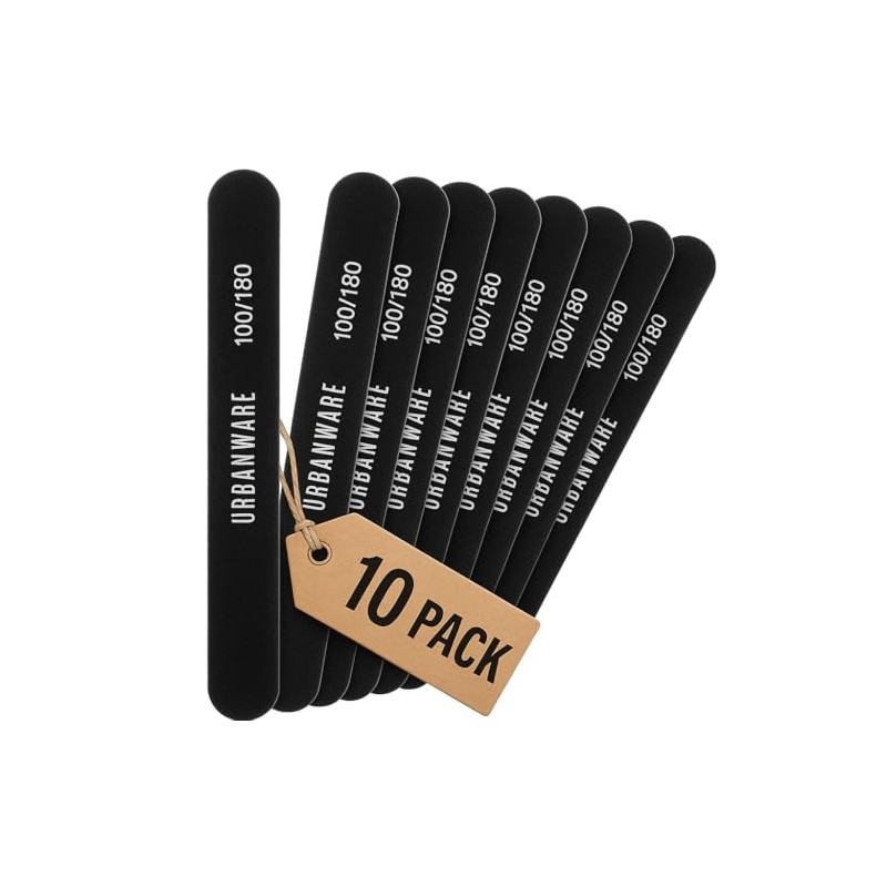 Professional Nail Files 10 Pack Double Sided 100/180 Grit Washable