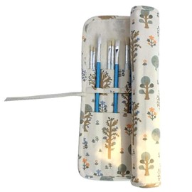 Paint Brush Holder Storage 20 Slots Art Brush Roll Canvas Pouch Artist Paint Brush Holder Roll Up Brush Bag Case Paint Storage Canvas Pouch for Watercolor Gouache