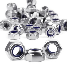 M6 Hexagonal Nuts Stainless Steel A2 V2A Hexagonal Nut Self-Locking Nuts, Pack of 100 DIN985 Locking Nuts Niro Stop Nuts Self-Locking Lock Nuts Set