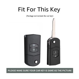 ontto TPU Car Key fob Cover case Fit for Mazda 3 5 6 M6 RX8 MX5 CX5 Flip Folding Key Shell 2 Buttons Remote Key Holder Bag Keychain Keyring Accessories Grey-Blue B