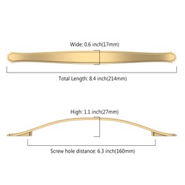 Asidrama 10 Pack 6.3 Inch(160mm) Bronze Cabinet Pulls for Kitchen Cupboard Drawer Pulls