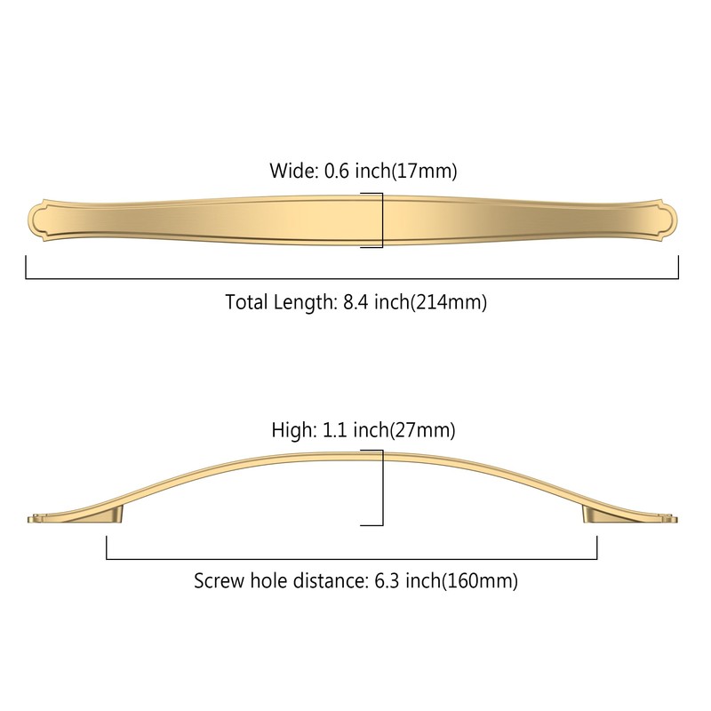 Asidrama 10 Pack 6.3 Inch(160mm) Bronze Cabinet Pulls for Kitchen