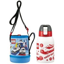 Skater KSTCH4-A Tomica Water Bottle, 13.5 fl oz (400 ml), Includes Cover for Kids