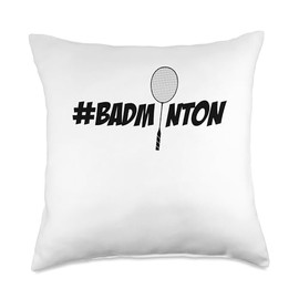 Badminton Graphic Badminton Player Shuttlecock Sports Smash Throw Pillow