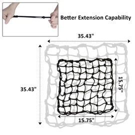 2 Pack Motorcycle Cargo Net, Heavy Duty Bungee Net for Helmet, Small Elastic Mesh, Luggage Cargo Nets with Adjustable Hooks, Elastic Cargo Mesh for Motorbike, ATV