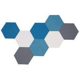 Afumazi 8Pcs (Large) Felt Cork Board Tiles Hexagon Wall Colored Bulletin Board, Adhesive Felt Pin Memo Board for Home School Office (Set D Large)