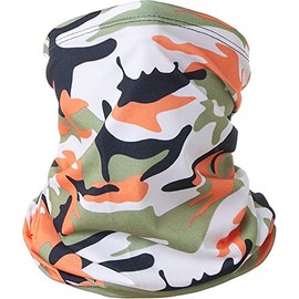Plus Nao Face Mask, Face Cover, Unisex, Plain, Camouflage, Army, Neck Cover, Sport, Camouflage × Orange