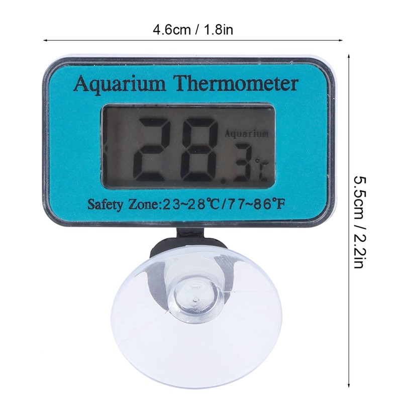 Aquarium Thermometer with LCD Display Water Temperature Meter Waterproof for