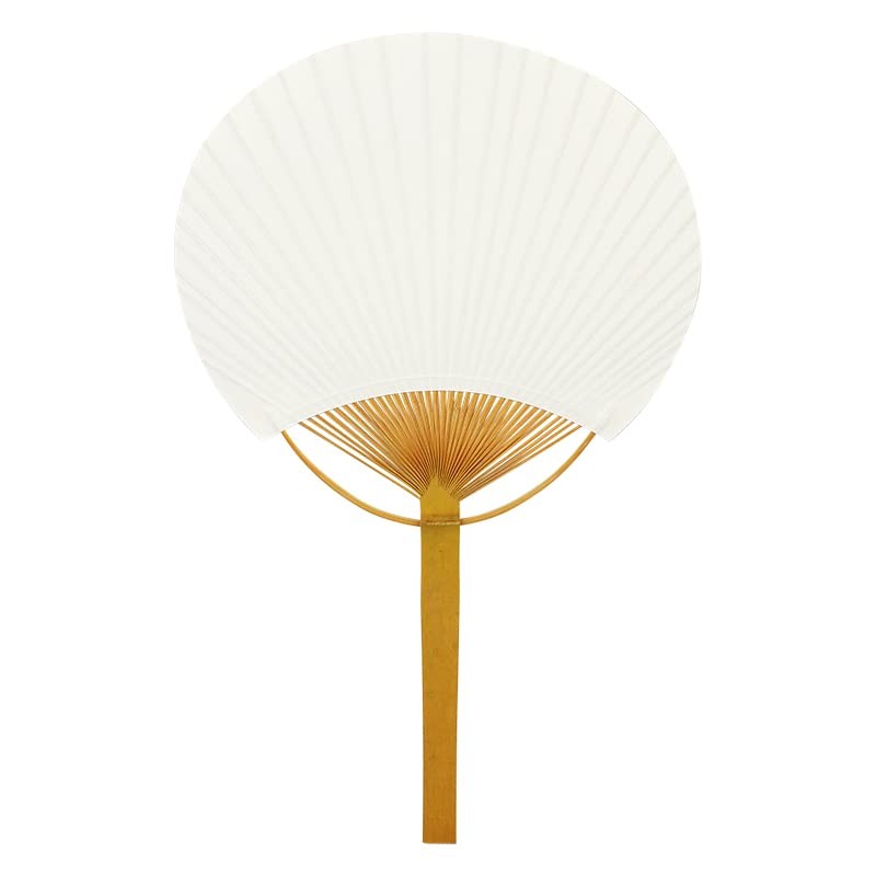 Made in Japan, Hiratake Fan, White, Plain, 5 Pieces, Height