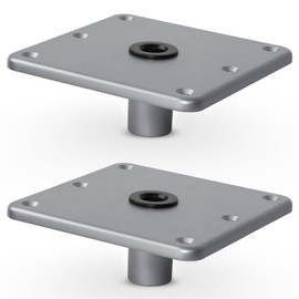 MATINA Boat Seat Base, 7" x 7" Aluminum Boat Seat Pedestals and Bases with 3/4" Pin Post Socket, Heavy Duty Boat Pedestal Base, Boat Seat Mount Plate for Install Boat Seats, 2 Pack