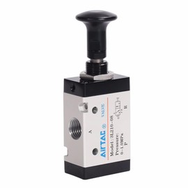 Push-Pull Valve AirTAC 3L110-06 1/8" NPT 3/2 Way Hand Lever 2 Position 3 Way Pneumatic Air Manual Control Direct Acting Type 0-145 PSI