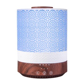 BlueHills 2500 ML XL Essential Oil Diffuser for Large Room Aroma Humidifier Home Decor Bed Baby Room Big Huge 2.5 L Capacity Long Run Color Lights Decorative Design High Mist Dark Wood Grain F004