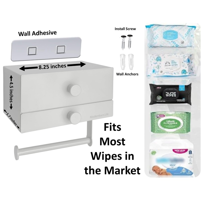 Modern Toilet Paper Holder with Storage Drawers - Toilet Paper