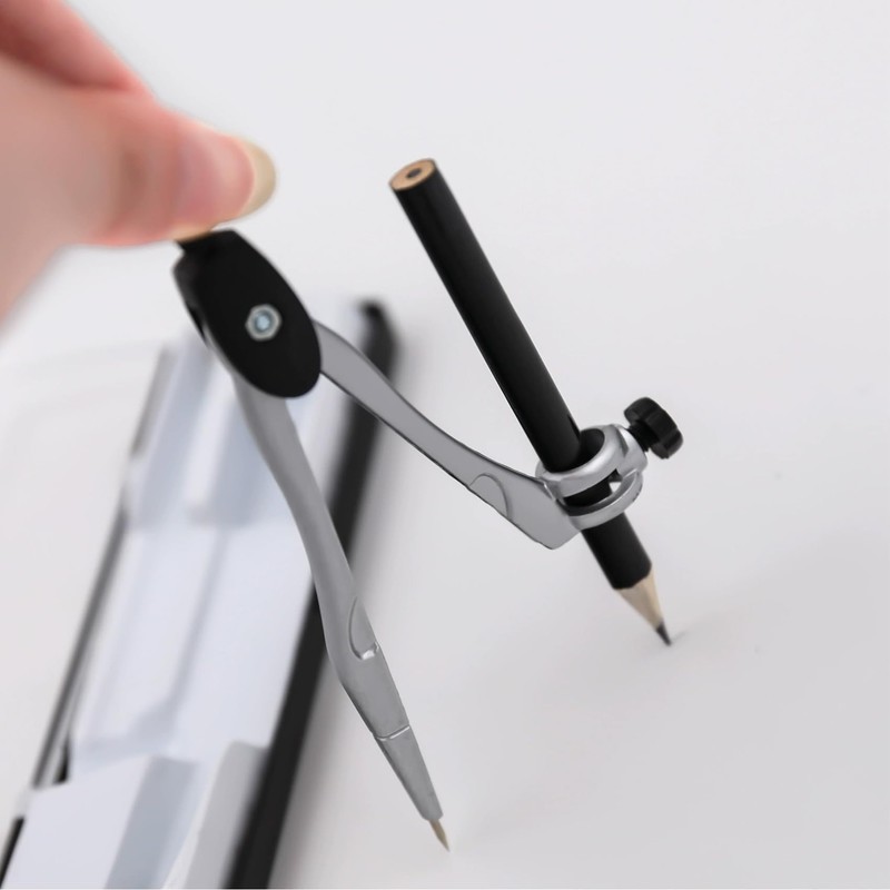 Rpanle Professional Compass, Reusable Metal Compass for Home Schooling Maths