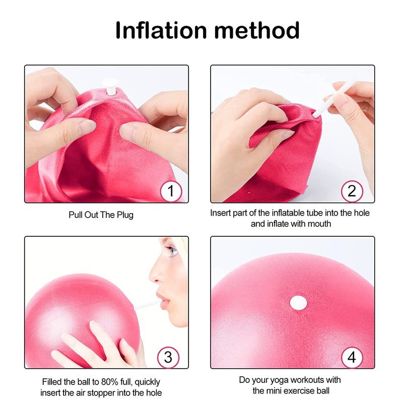 Small Exercise Ball - Anti-Burst Non-Slip,Stability,9 Inch,with Inflatable Straw,Mini Pilates