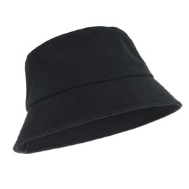 Telooco Fishing Hats Bucket Hat Plain White Fishing Hat Women's Summer Fishing Hats Sun Protection Unisex Summer Hat Soft Cotton Sun Hat for Men Women Outdoor Sports, black