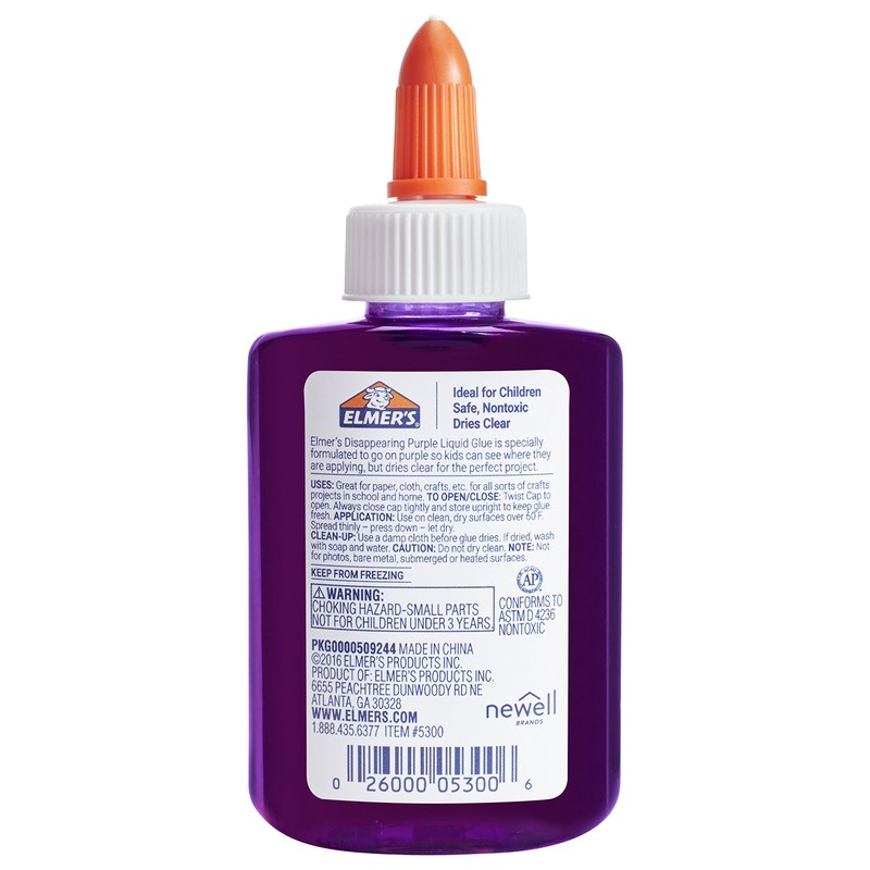 Elmer’s Disappearing Purple Liquid School Glue, 3-Ounces, 1 Count