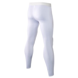 LEICHR White Men’s Compression Pants Dry Fit Workout Gym Tights Athletic Sports Leggings Base Layer Pants for Yoga