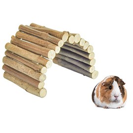 Flexible All Natural Wood Bridge - 14 x 9 Inches - Extra Large - Tunnel and Hideout for Guinea Pigs, Ferrets, Chinchillas and Other Small Animals