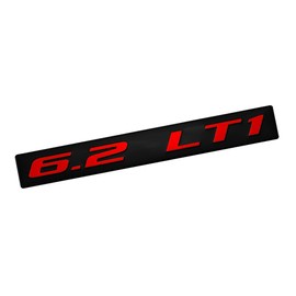 ERPART 6.2 LT1 RED on Black Highly Polished Real Aluminum Emblem Compatible with Chevy Chevrolet Pontiac Buick Holden Special Vehicles HSV