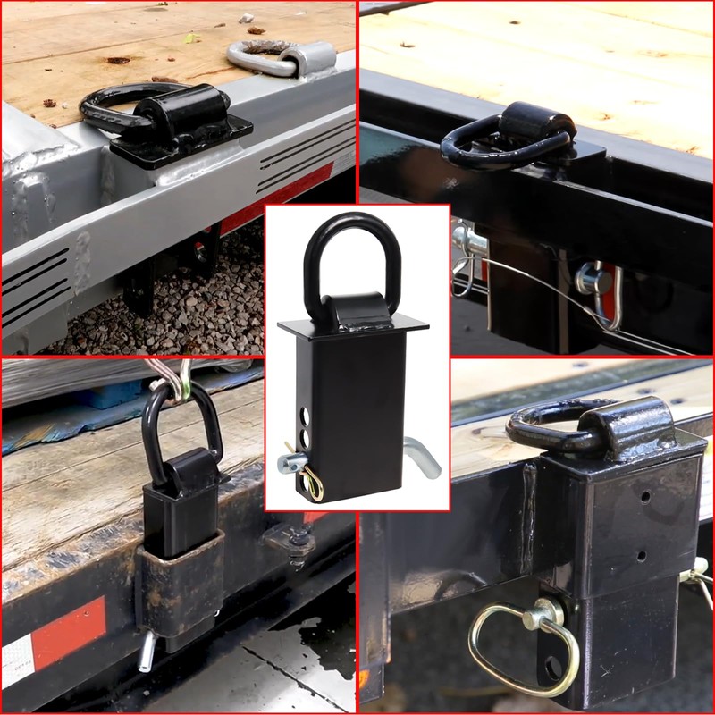 Trailer Stake Pocket D Ring 16200lbs Heavy Duty Removable Adjustable