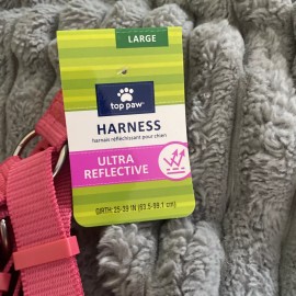 Top paw Ultra Reflective Dog Harness Pink Size Large
