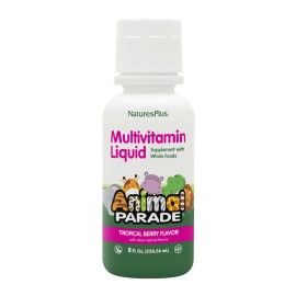 NaturesPlus Nature's Plus Animal Parade Kids Liquid Multivitamin Tropical Berry 8 Fl Oz