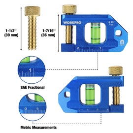 WORKPRO Conduit Bending Level, Small Torpedo Magnetic Level, Bubble Vial for 90° Measurement, Aluminum Alloy Construction, 2.5-inch, Cobalt Blue