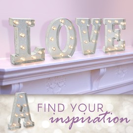 Darice Silver Metal Marquee Letter – K-9.87” Tall, Galvanized Finish