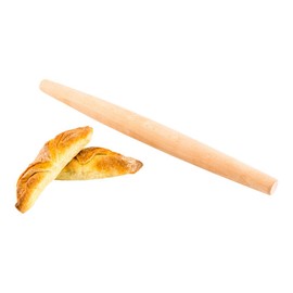 Pastry Tek 15 Inch French Rolling Pin, 1 Tapered Rolling Pin For Baking - Solid, Professional Grade, Natural Beechwood Dough Roller, For Fondant, Pizza Dough, Cookies, And More - Restaurantware
