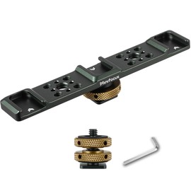 Triple Cold Shoe Mount Bracket, Triple Hot Shoe Extension Bar, Cold Shoe Mount Plate Adapter, Aluminium Triple Shoe Extension Bracket for Microphone, LED Video Light, Monitors