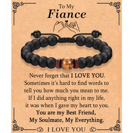 ACOGVN Fiance Gifts for Him To My Fiance Bracelet Gifts for Fiance -Birthday Christmas Retirement Gifts for Fiance Men Him