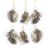 Gisela Graham Easter Egg Decration Pack 6 Gold Speckled/Natural Feather