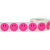 Happy Face Stickers Fluorescent Pink Happy Face Labels 1 Inch