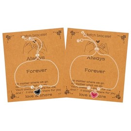 14K Gold Plated Stainless Steel Friendship Bracelet Set for Sisters Adjustable Best Friend Jewelry Gift Matching Bond Symbols Comfort Fit Everyday Wear Birthday Anniversary Keepsake, universal size