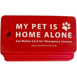 Red Dog Cat are Home Alone Alert Card & Key Tags with Contact Call Cards Pet Contact Keychain Pet Home Alone Keychain Card Key Tags Collars Harnesses and Leads