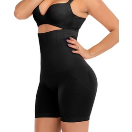 DODOING Women Tummy Control Body Shaper Shapewear High Waist Shaping Panties Seamless Knickers Shaper Shorts Thigh Slimmer Black