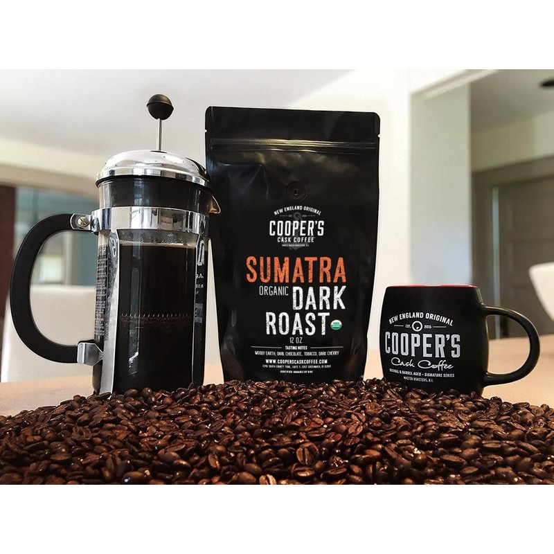 Organic Dark Roast Sumatra, Ground Coffee, Single Origin Grade 1