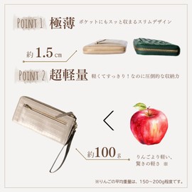 [world closet] Long Wallet, Age of Wind, Colored Pencil Wallet, Women's, L-Shaped Zipper, Holds 24 Cards, Large Capacity, Crocodile Embossing, Enamel, Removable Strap, Women's, 2-Way, Lightweight,