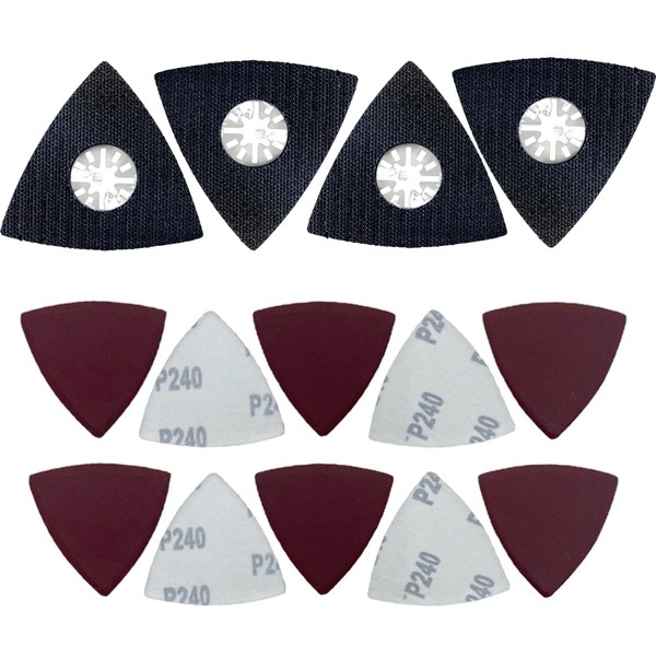 Amazleer Pack of 4 Triangle Sanding Discs 80 mm Triangular