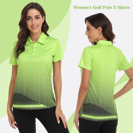 Little Beauty Women's Golf Polo T Shirts Short Sleeve Collared Lightweight Moisture Wicking Athletic Print Tennis T-Shirts
