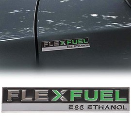 QIOIDIDIE Metal Flex Fuel E85 Ethanol Side Rear Tailgate Truck Emblem NamePlate for All Car Truck, sad32