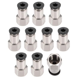 sourcing map Push to Connect Tube Fitting Adapter 4mm Tube OD x G1/8 Female Straight Pneumatic Connecter Connect Pipe Fitting 10pcs