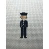 Miniature Navy Sailor finished cross-stitch - great gift idea -