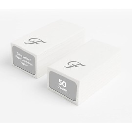Luxenap 15.8 X 7.9 Inch Linen-Feel Guest Towels, 50 Lettered Hand Towels - Silver Letter 'F', Cursive Font, White Paper Dinner Napkins, airlaid, For Restrooms And Tables - Restaurantware